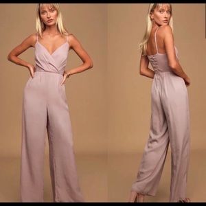 LULU’S Call For Me Dusty Lavender Purple Pink Wrap Jumpsuit